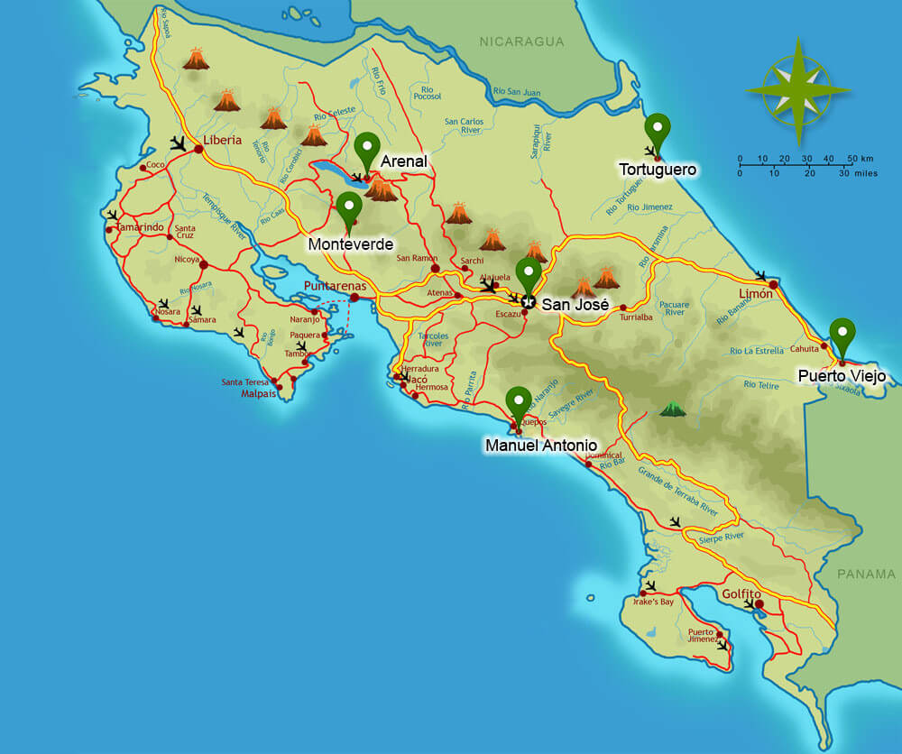 plattegrond-11-daagse-rondreis-costa-rica