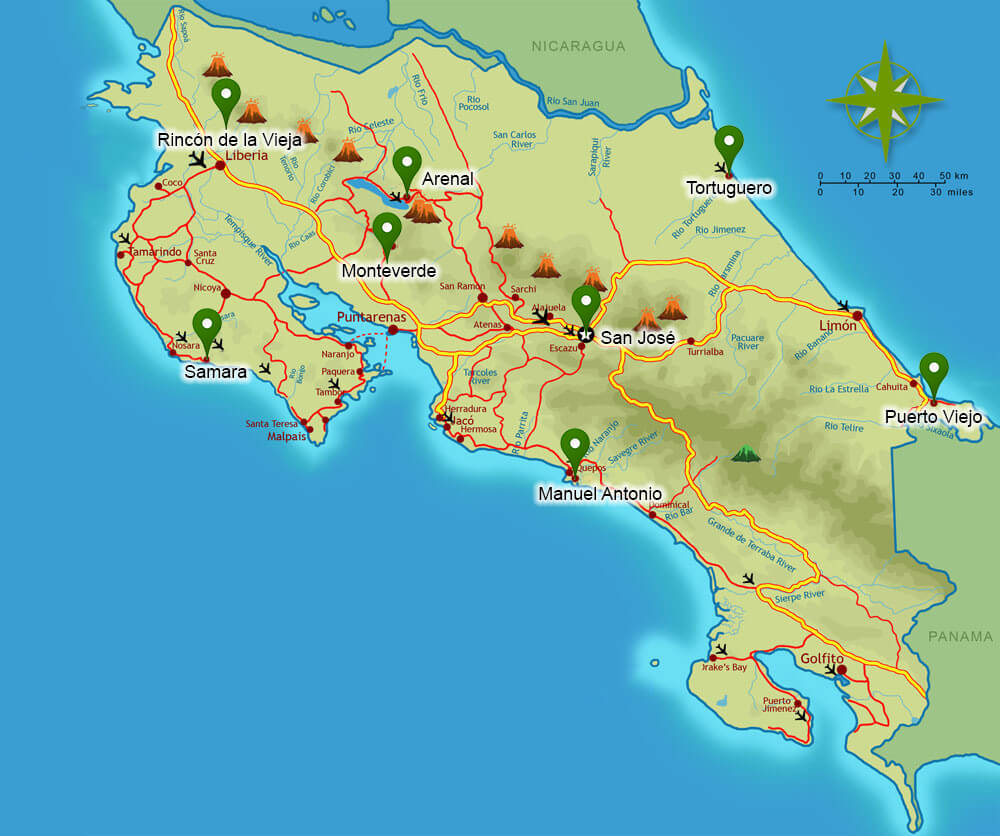 plattegrond-16-daagse-rondreis-costa-rica